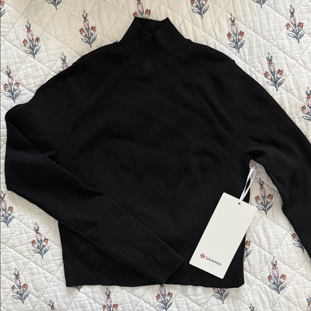 lululemon athletica Black Turtleneck Crop Sweater